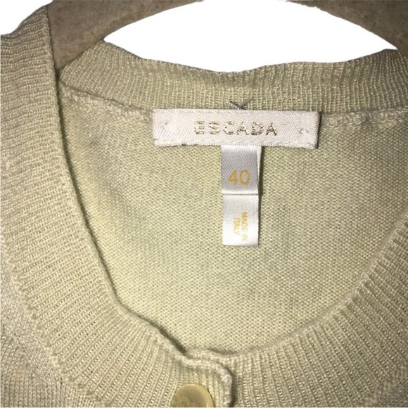 ESCADA Cashmere Silk pale pastel green cardigan sweater 40 M
no flaws 
38 bust - Picture 8 of 8